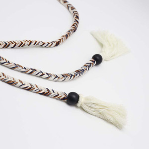<span class=keywords><strong>Ceinture</strong></span> plate en acrylique tressée à la main de style ethnique pour femme, chaîne décorative de taille, <span class=keywords><strong>corde</strong></span> polyvalente de 1 cm de large et 1 m de long - Product Image 5