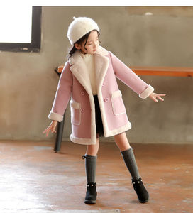 Fournisseurs de vêtements pour enfants en Chine, manteaux chauds en fourrure rose magnifiques pour filles, hiver - Product Image 6