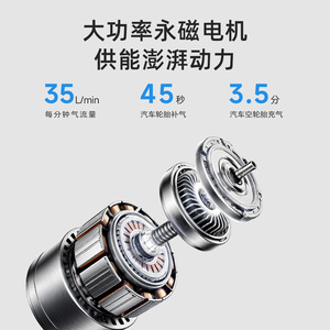 เครื่องสูบลมยางรถยนต์ไร้สายแบบพกพา Chongteng 12V 19 กระบอก พร้อมหน้าจอแสดงผลดิจิตอล LED สำหรับใช้กับยานพาหนะ - Product Image 5