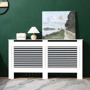 Couvercle de <span class=keywords><strong>radiateur</strong></span> en bois <span class=keywords><strong>MDF</strong></span> blanc ou gris Design croisé traditionnel (gril blanc, grand) - Product Image 1