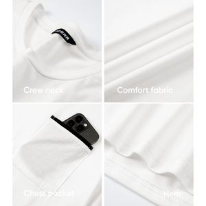 Jmierr เสื้อยืดผ้าฝ้ายผู้ชาย, เสื้อยืดธรรมดาคอกลมเสื้อแขนสั้นลำลองพร้อมกระเป๋าแห้งเร็วดีไซน์พิมพ์ลาย3แพ็ค - Product Image 2