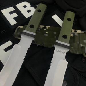 Cuchillo Táctico Personalizable de Alta Calidad D9, Hoja Fija de Acero Inoxidable, Mango G10, Funda Industrial K para OEM/DIY - Product Image 3