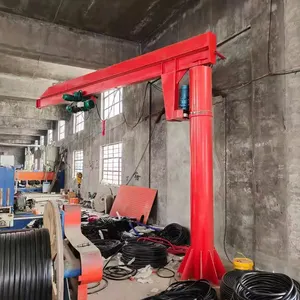 Werkplaats 3ton Gemotoriseerde Vaste Pijler Afstandsbediening Jib Kraan Met Elektrische Takel