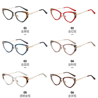 Lunettes de vue pour femmes MS WR87280, design œil de chat polyvalent, métal TR, anti-lumière bleue, monture de lunettes optiques avec logo personnalisé