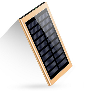 Banque d'alimentation solaire portable ultra-mince 20000 mAh pleine capacité, charge rapide, <span class=keywords><strong>2</strong></span> ports USB, lumière LED, super-puissante pour téléphones mobiles - Product Image 1