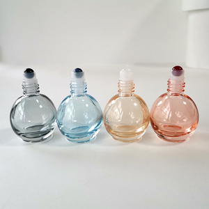 Bouteille à bille ronde en verre cristal de 10 ml, prête à être expédiée, en forme d'ampoule avec bille en pierre précieuse pour huiles parfumées - Product Image 4
