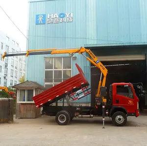 Tipper Truck Mounted Crane 3 Ton Folding Knuckle Hydraulic Boom Crane For Sale