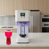 MH Nouvelle Machine de Scellage Automatique à Écran Tactile pour Gobelets en Plastique et Aluminium, Scelleuse de Bocaux PET Non Rotative