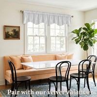 COSENNATUR Cantonnière en velours 220 g/m², largeur 160 cm, bord festonné, passe-tringle, 1 panneau, vente en gros