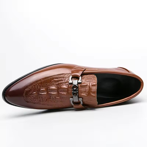 Chaussures Oxford pour hommes en cuir véritable de style italien haut de gamme, imperméables, amortissantes, antidérapantes, toutes saisons, evergreen, à enfiler, faites à la main - Product Image 5