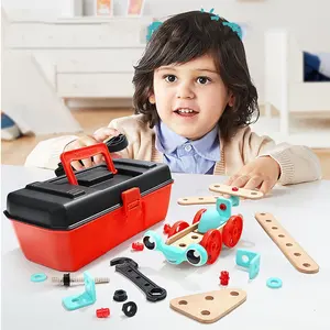 Conjunto de ferramentas de brinquedo, conjunto de ferramentas de desmontagem de porca da criança com parafuso, brinquedo educacional de madeira