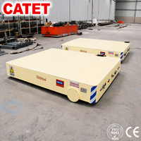 Chariot sans rail de 25 tonnes alimenté par batterie au lithium, chariot de transfert électrique à 4 roues télécommandé pour la logistique en usine en intérieur