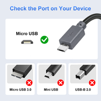 Câble USB C vers Micro USB, cordon de charge et de transfert de données Type C vers Micro USB pour chargeur mural Type C, PS4, Android