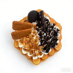 Décorations en plastique PU écologiques à motif cœur pour gaufres, desserts, crèmes, biscuits, présentation en café et photographie culinaire - Product Image 1
