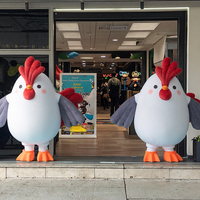 Costume publicitaire gonflable de coq de dessin animé - Étanche, durable, avec ventilateur intégré, taille personnalisable