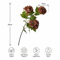 Bunga Hydrangea Snowball Premium Buatan, Gaya Vintage Musim Gugur untuk Dekorasi Rumah, Pesta, dan Ruang Tamu, Rangkaian Bunga Warna Maroon, Dekorasi Musim Gugur