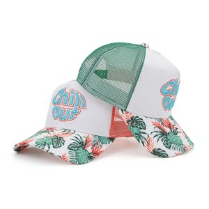 Tùy Chỉnh 100% Polyester Trucker Lưới Cap 5 Bảng Điều Chỉnh 3D Thêu Mũ Bóng Chày Kỳ Nghỉ Mùa Hè Bãi Biển Thiết Kế Snapback Cap - Product Image 1