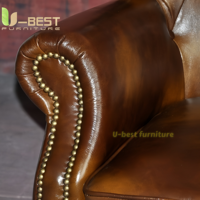 Fauteuil Chesterfield en cuir véritable de style américain pour bar à whisky, fauteuil individuel capitonné pour cigares, pour la maison, le bureau, l'hôtel et le café KTV