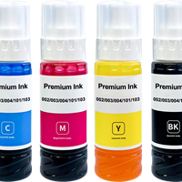 002 T002 CMYK Tinta Isi Ulang Berbasis Air untuk Printer Epson EcoTank Inkjet Desktop Kantor, Tinta Cetak, Pasokan Grosir