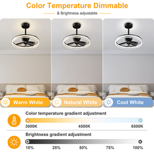 19.7'' Downrod mount <b>Ceiling</b> <b>Fan</b> With Light 6 Speed LED <b>Fan</b> 3000K-6500K Adjustable Color Temperature APP <b>Remote</b> <b>Control</b> - Product Image 2