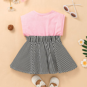 Robe pour filles, design à manches courtes, vêtements pour enfants, robe décontractée pour petites filles - Product Image 6