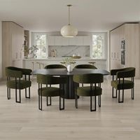 Fauteuils de cuisine verts modernes du milieu du siècle chaises de salle à manger baril Surface en polaire Teddy chaises de salon incurvées à l'arrière