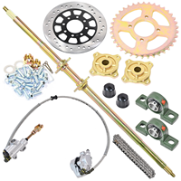 Kit de quincaillerie pour karting : Kit d'essieu arrière de 44 pouces/1120 mm pour kart quad, avec pignon, frein et moyeu de roue de remplacement pour ATV et quad