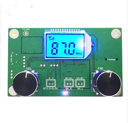 FM Radio Receiver Module Frequency Modulation Stereo Receiving PCB Circuit Board With Silencing LCD Display 3-5V 87.0MHz-108.0MH