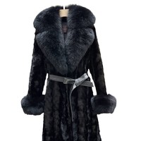 2025 Winter Neuer Vintage Langer Damen-Nerzmantel mit Abnehmbarem Fuchspelzkragen Vier Tragevarianten