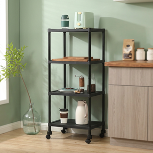 Four Tier Metal <b>Storage</b> <b>Rack</b> With Wheels Minimalist Design For Kitchen Sundries Standing Type - Product Image 5