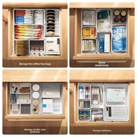 Boîtes de rangement modernes en plastique ABS LANZYLO ODM avec compartiments de tri et séparateurs de placard pour cosmétiques et vaisselle