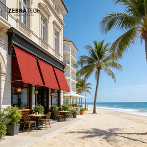 Store banne rétractable à bras articulé pour usage commercial et résidentiel, imperméable, pour terrasse extérieure, avec cadre en alliage d'aluminium, certifié CE - Product Image 2