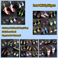 Offre Spéciale Sénégal Carte Collier Hommes Femmes Personnalisé Pays Africain Carte Collier Émail En Acier Inoxydable Pendentif Collier
