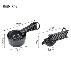 Measuring Cups And Spoons Set 17 Piece Plastic Black Baking Tools With Graduations For Kitchen Use - Product Image 3