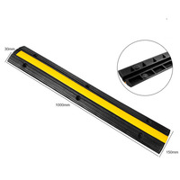 Chaqueta amarilla Protector de cable de alambre eléctrico de 2 canales/Rampas de bordillo de goma/Cubierta de cable de piso
