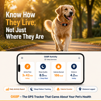 G68P Mini traceur GPS 4G étanche à portée illimitée pour chat et chien, application gratuite, suivi en temps réel, surveillance de l'activité, sans abonnement