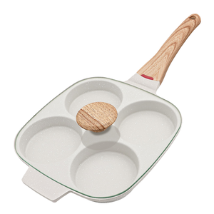Sanlang bán buôn đúc nhôm 4 ly Pancake <span class=keywords><strong>Pan</strong></span> hình vuông cảm ứng tương thích không dính chiên trứng <span class=keywords><strong>Pan</strong></span> với 4 lỗ nắp - Product Image 1