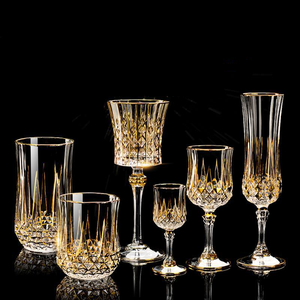Bicchiere da Whisky in cristallo dorato di lusso di alta qualità di vendita calda in stile europeo e <span class=keywords><strong>calice</strong></span> da Champagne per vino per la casa e <span class=keywords><strong>il</strong></span> Bar - Product Image 1