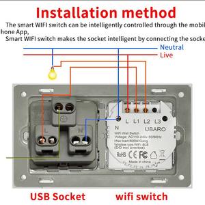 Interruptor de luz WiFi <span class=keywords><strong>inteligente</strong></span> estándar de EE. UU. SIXWGH, salida <span class=keywords><strong>Alexa</strong></span>/Google Home, temporizador de Panel de vidrio táctil Compatible, requiere neutro 10A 240V - Product Image 6