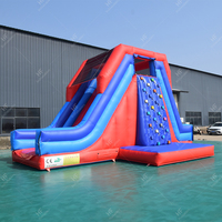Mur d'escalade gonflable sur mesure, tailles et couleurs personnalisées, avec toboggan pour enfants et adultes