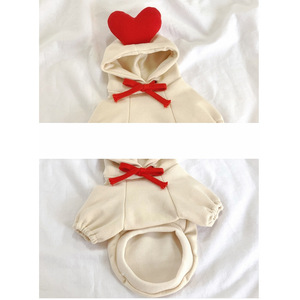 Heart Shaped Fleece Hoodie For Small Medium Large <b>Dogs</b> Autumn Winter Pet <b>Clothes</b> Cute Design Polyester Material - Product Image 5