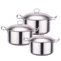Set Peralatan Masak Berat Kapasitas Besar 22CM-40CM Stainless Steel 3PCS Set Panci Masak