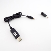 Câble adaptateur convertisseur de puissance USB, prise 2.1x5.5mm, module élévateur de tension DC 5V vers DC 9V/12V pour appareils photo, gaine en PVC blindée tressée