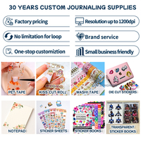 Ruban de journalisation en cristal 3D en PET pour scrapbooking, journal de rebut, journal à points, fabrication de cartes, autocollants personnalisés en PET en rouleau