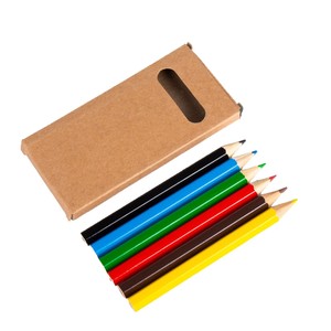 6 màu ngắn bút chì màu nhỏ đặt hộp giấy kraft nhiều màu kết hợp Bút chì vẽ trẻ em - Product Image 5