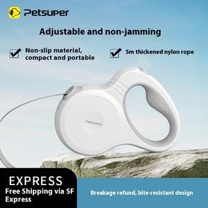 Correa Retráctil para Mascotas de Nylon Ecológico y ABS de Grado Alimenticio, 5 Metros, Diseño Inspirado en <span class=keywords><strong>Koki</strong></span> Golden Hair, Patrón Sólido para Perros Grandes - Product Image 5
