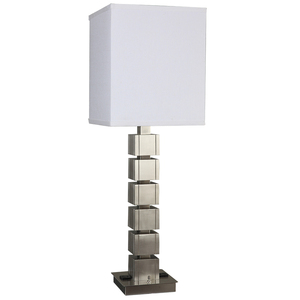 Modern Square <b>Crystal</b> Table Lamp with Linen Fabric and Gold Base Shade Electric Power Supply for USA <b>UK</b> Middle East Market - Product Image 3