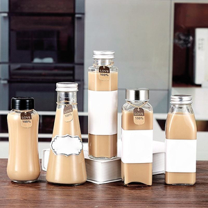 Wholesale Round <b>Glass</b> <b>Bottle</b> 250ml 300ml 350ml 500ml Beverage <b>Glass</b> <b>Bottle</b> clear <b>Glass</b> Juice <b>Milk</b> <b>Bottle</b> - Product Image 3