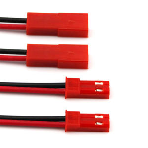 JST 2P Connector Cable LED Male Female Plugs 10cm Tin-Plated Red <b>Black</b> Connectors One Set Includes Two 2P Red <b>Black</b> Connectors - Product Image 1
