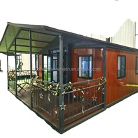 Maison modulaire portable à double aile extensible de 20 pieds, construction rapide, 2 chambres, maison préfabriquée compacte pour bureau de chantier